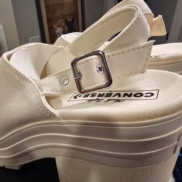 Chuck 70 De Luxe Heel Sandal Platform A13796C White Women's Size 9 NEW - Picture 7 of 13